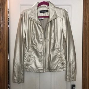 New Kenneth Cole gold leather jacket